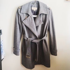 Michael Kors Asymmetrical Moto Wool Coat